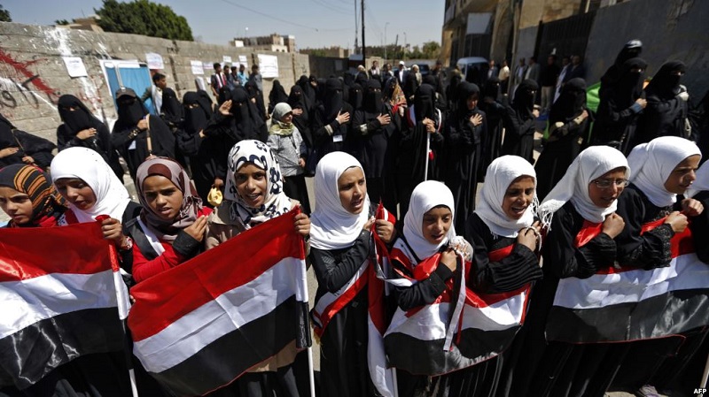 نساء اليمن تعتصمن أمام ”الأمم المتحدة” بسبب الحرب
