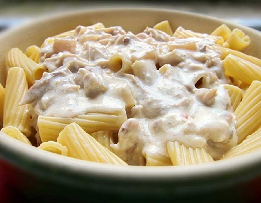 طريقة عمل المكرونة بالوايت صوص طريقة عمل المكرونة بالوايت صوص