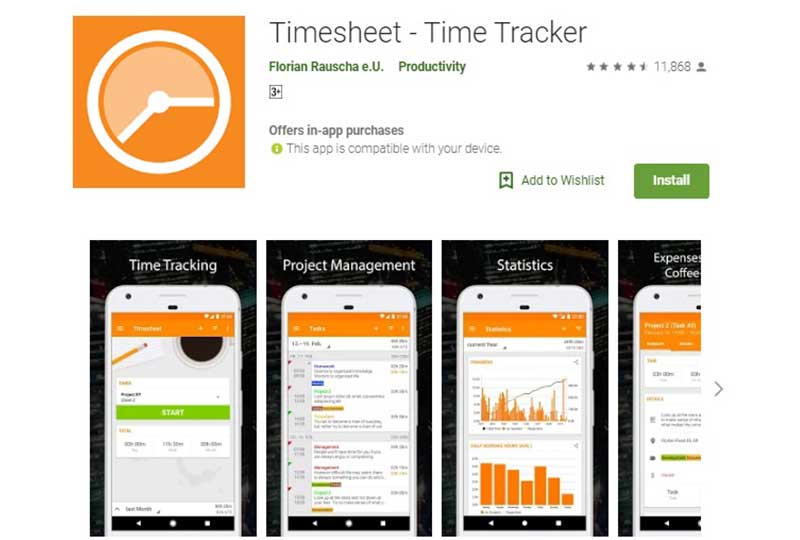 تطبيق Time sheet