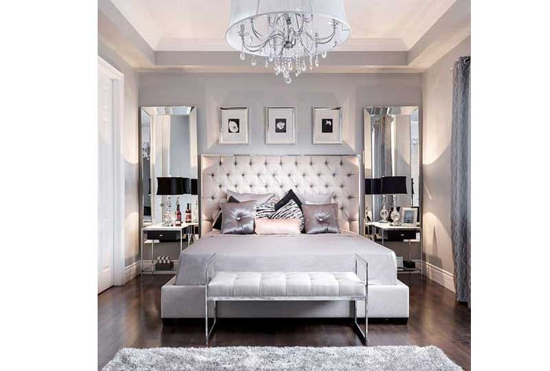 ألوان غرف نوم باللون الفضي