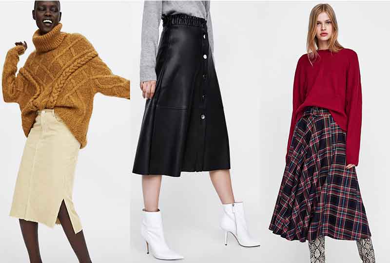 موضة شتاء 2019 التنانير من Zara