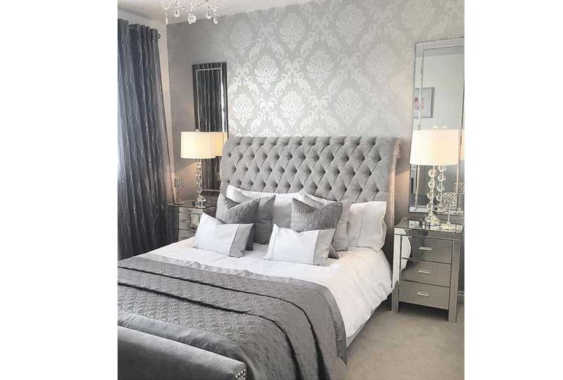 ألوان غرف نوم باللون الفضي