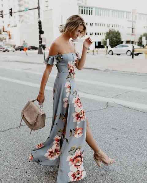 أنواع الفساتين Off the Shoulder Dress