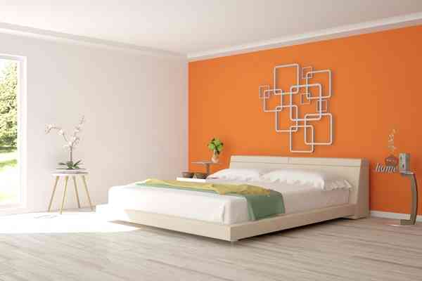 ديكور برتقالي لغرفة النوم