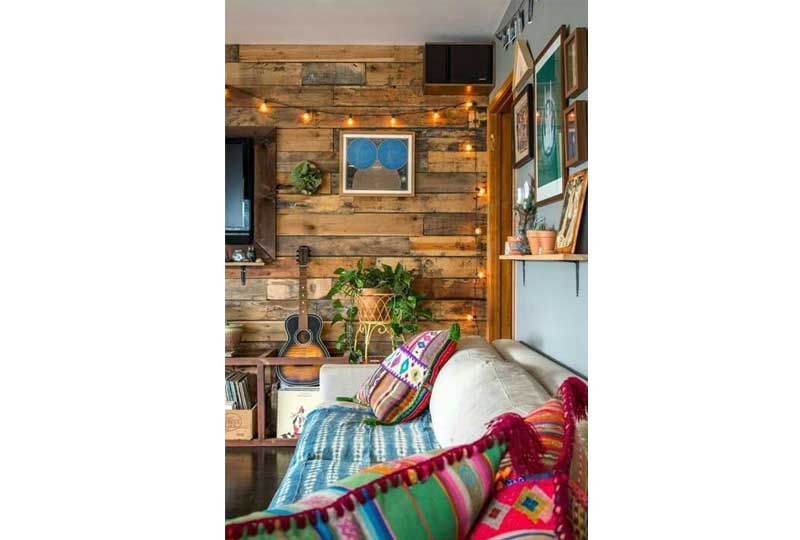 ديكورات حوائط خشبية لغرفة المعيشة