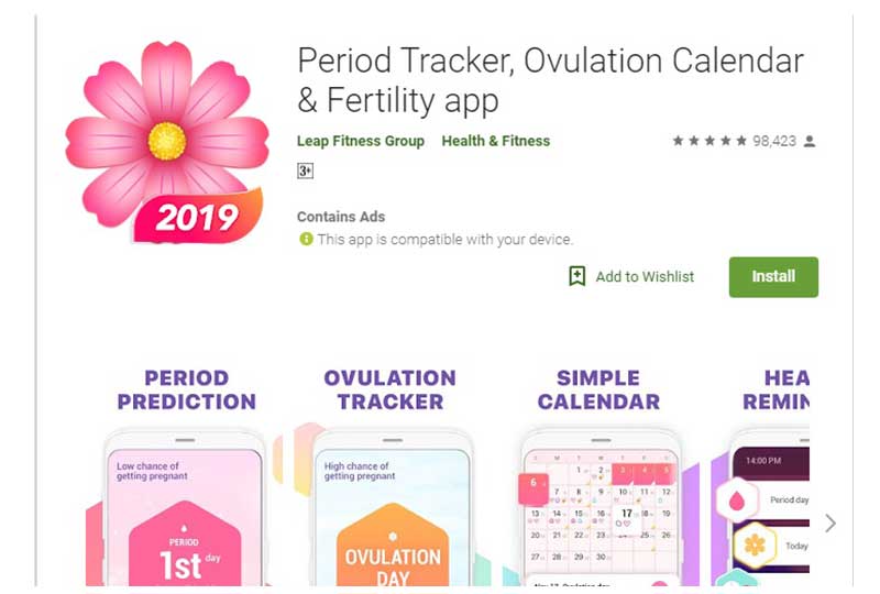 Period Tracker, Ovulation Calendar تطبيق التبويض والدورة الشهرية